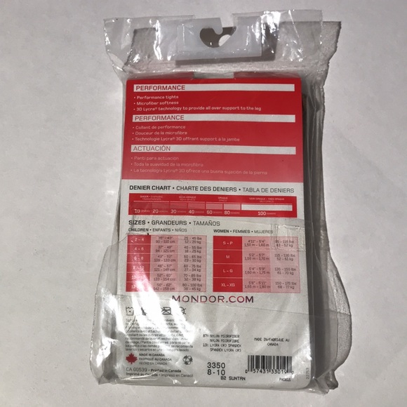 Mondor peformance tights 70 deniers youth 8-10 suntan NEW - Picture 3 of 4